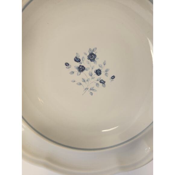 Pfaltzgraff Poetry Blue Rose Vintage 9" Rimmed Soup Pasta Veggie Bowl Glossy USA - Picture 6 of 10